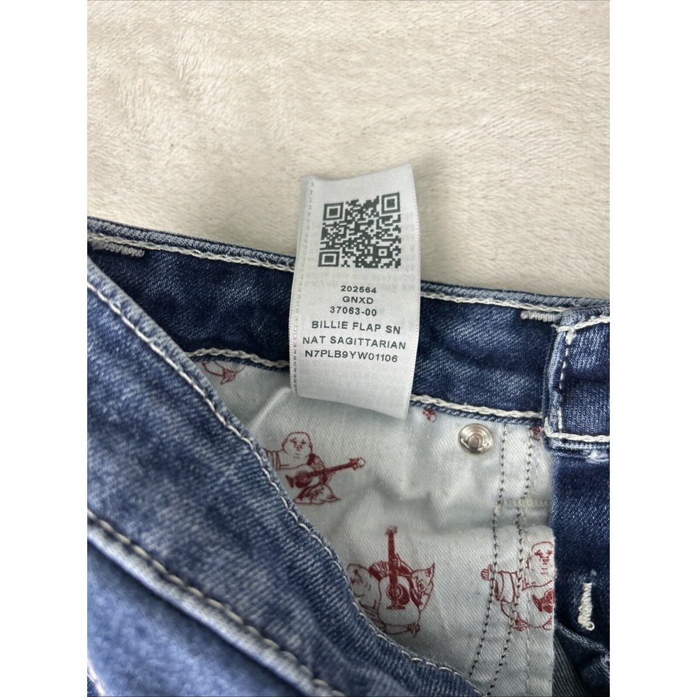 True Religion Billie Jeans Women's 27 X 29.5 Mid Rise Straight Stretch Flap - Picture 11 of 13